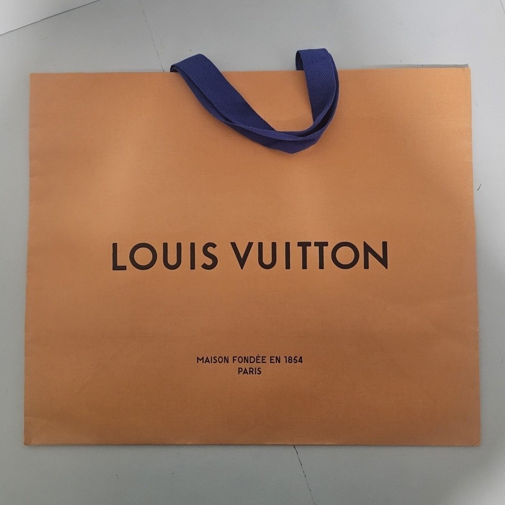 Louis Vuitton Paper Gift Bag Large Orange Blue Ribbon Handle Luxury 19" x 15" - Picture 3 of 3
